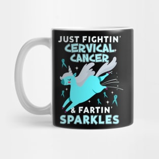 cervical cancer funny unicorn farting sparkles Mug